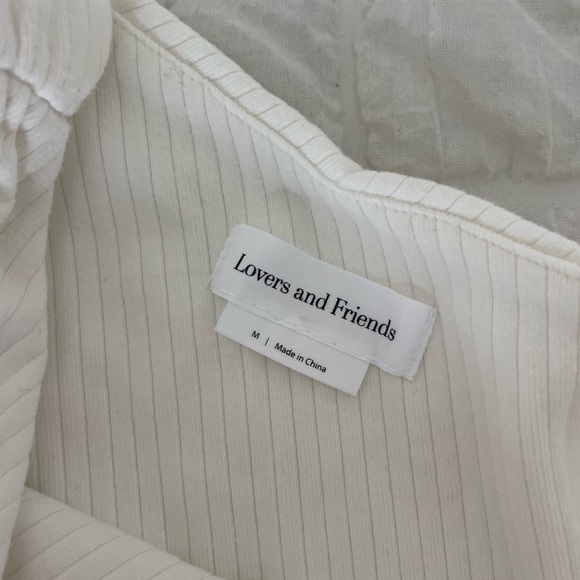 Lovers + Friends White Asymmetrical Tie Front Crop Top - Picture 4 of 6